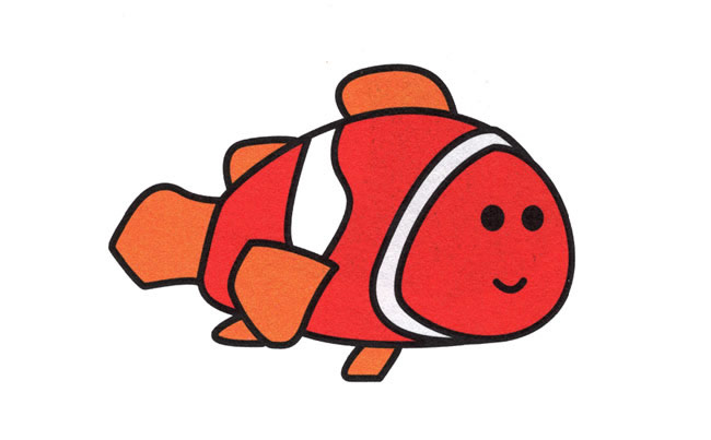 涂色的小丑魚簡筆畫步驟