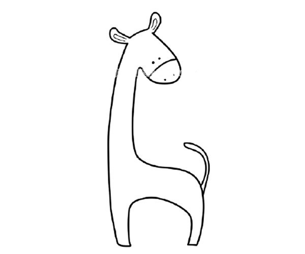 草地上的長(zhǎng)頸鹿簡(jiǎn)筆畫步驟