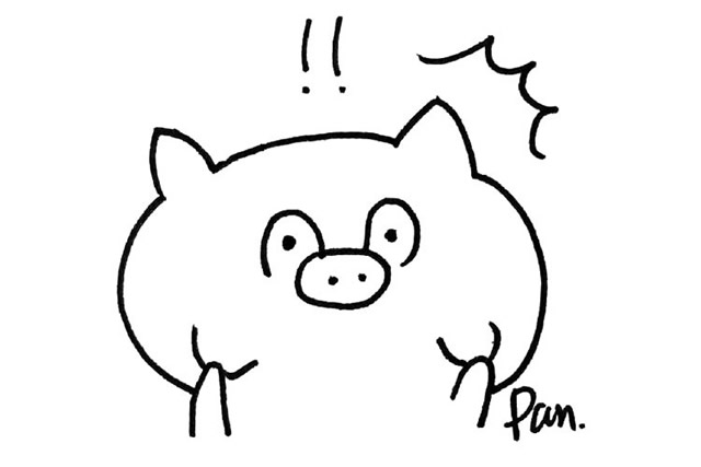 一組可愛(ài)的小豬表情簡(jiǎn)筆畫(huà)