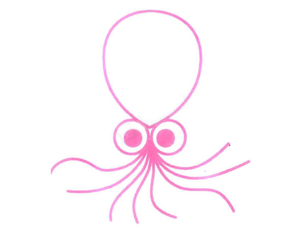 簡(jiǎn)單的章魚怎么畫帶顏色